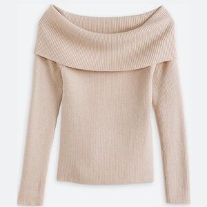 Lucy Paris Off-Shoulder Sweater - Cream